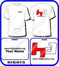 High Alpha″HA″ T-shirt Front & Back logos
