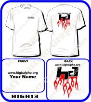 High Alpha″HA″ Flamed T-shirt Front & Back logos
