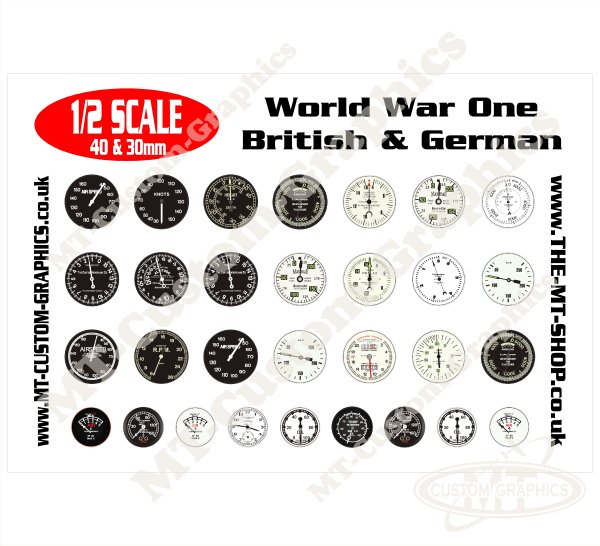1/2 Scale WW1 British & German Set of Instrument