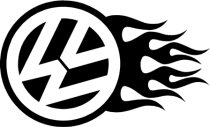 VW flamed logo sticker